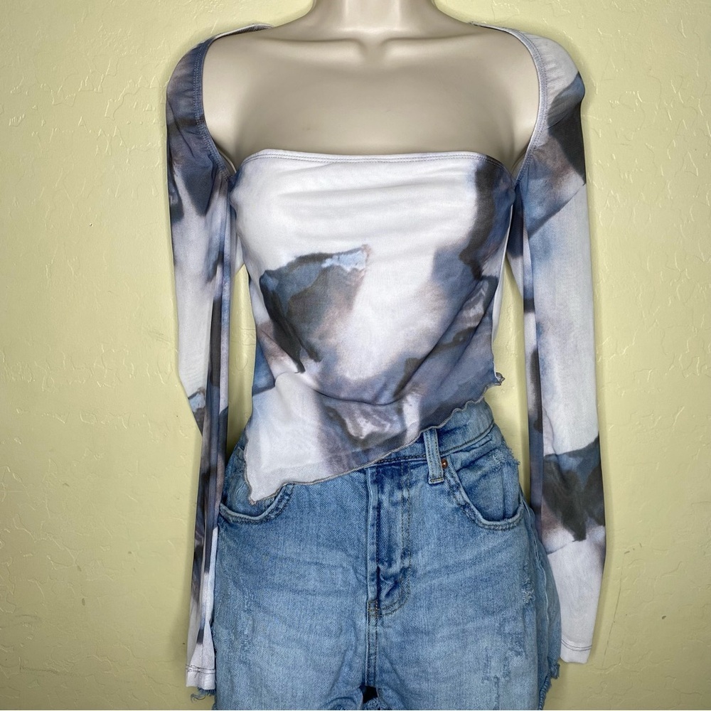 Stylish Abstract Long Sleeve Women's Top Size S Small - Picture 7 of 12